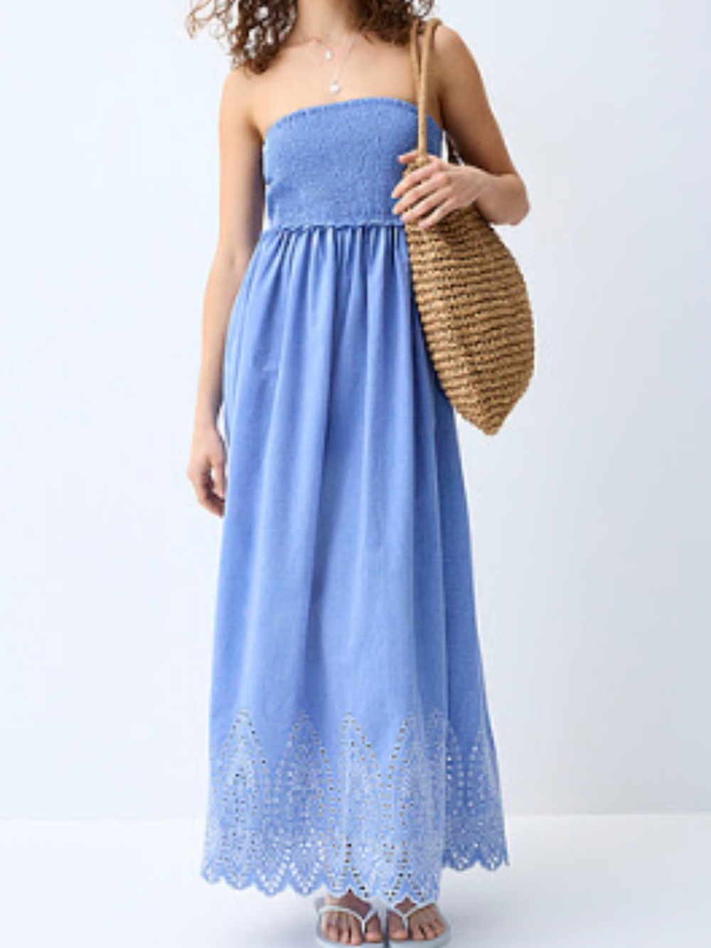 Simons Strapless Maxi Dress in Light Blue